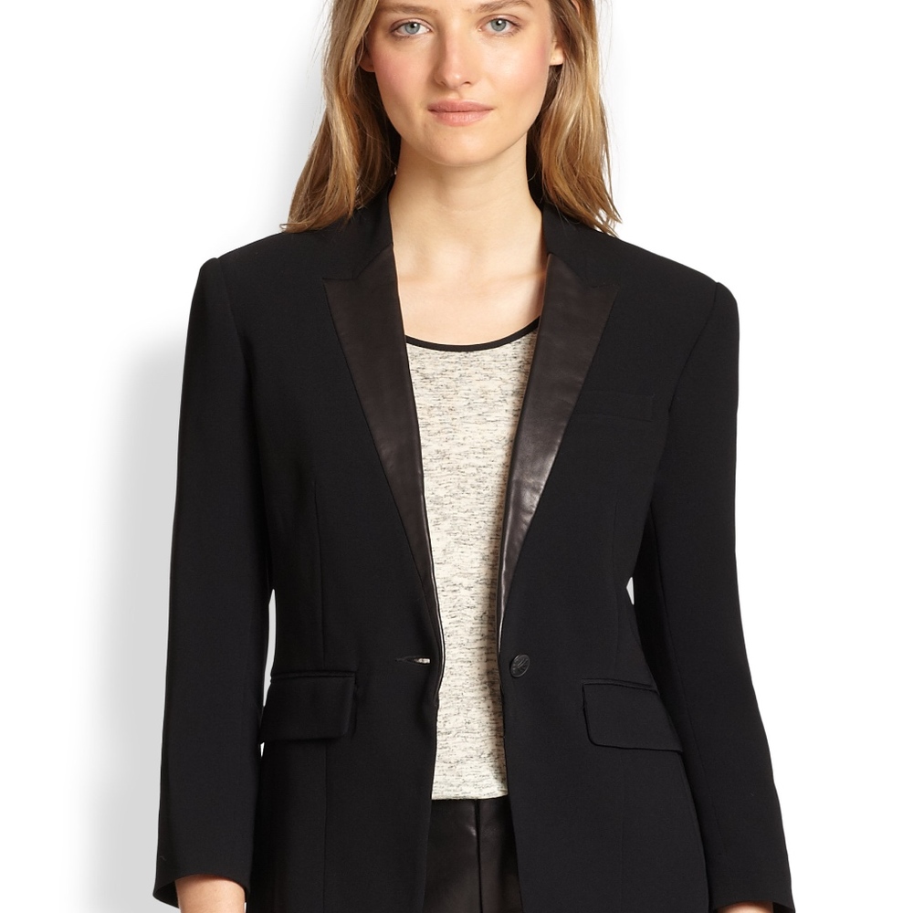 Rag & Bone Black Tuxedo Jacket With Leather - image 1
